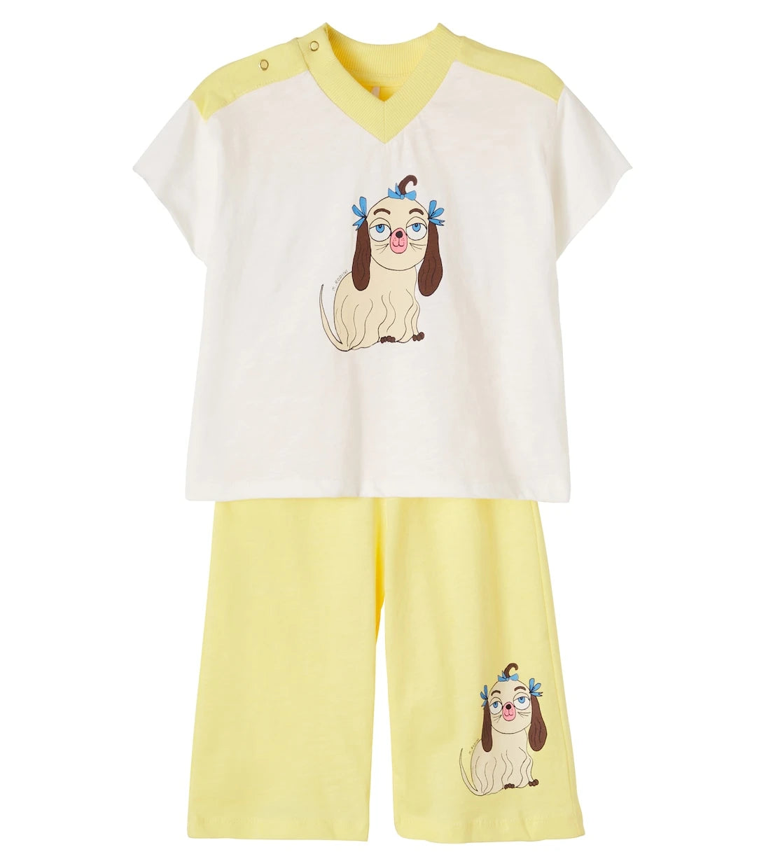 Mini Rodini - Baby Dog printed jersey top and pants set