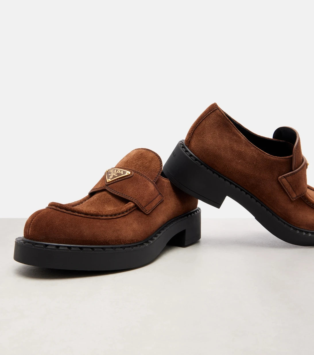 Prada - Chocolate suede loafers