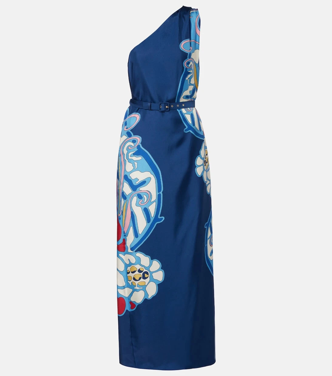 La DoubleJ - Roy printed one-shoulder silk twill maxi dress