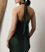 Green Satin Halterneck Dress