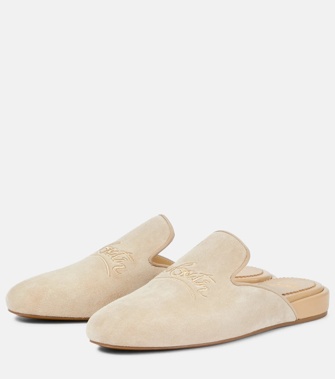 Christian Louboutin - Navy Coolito Donna suede slippers