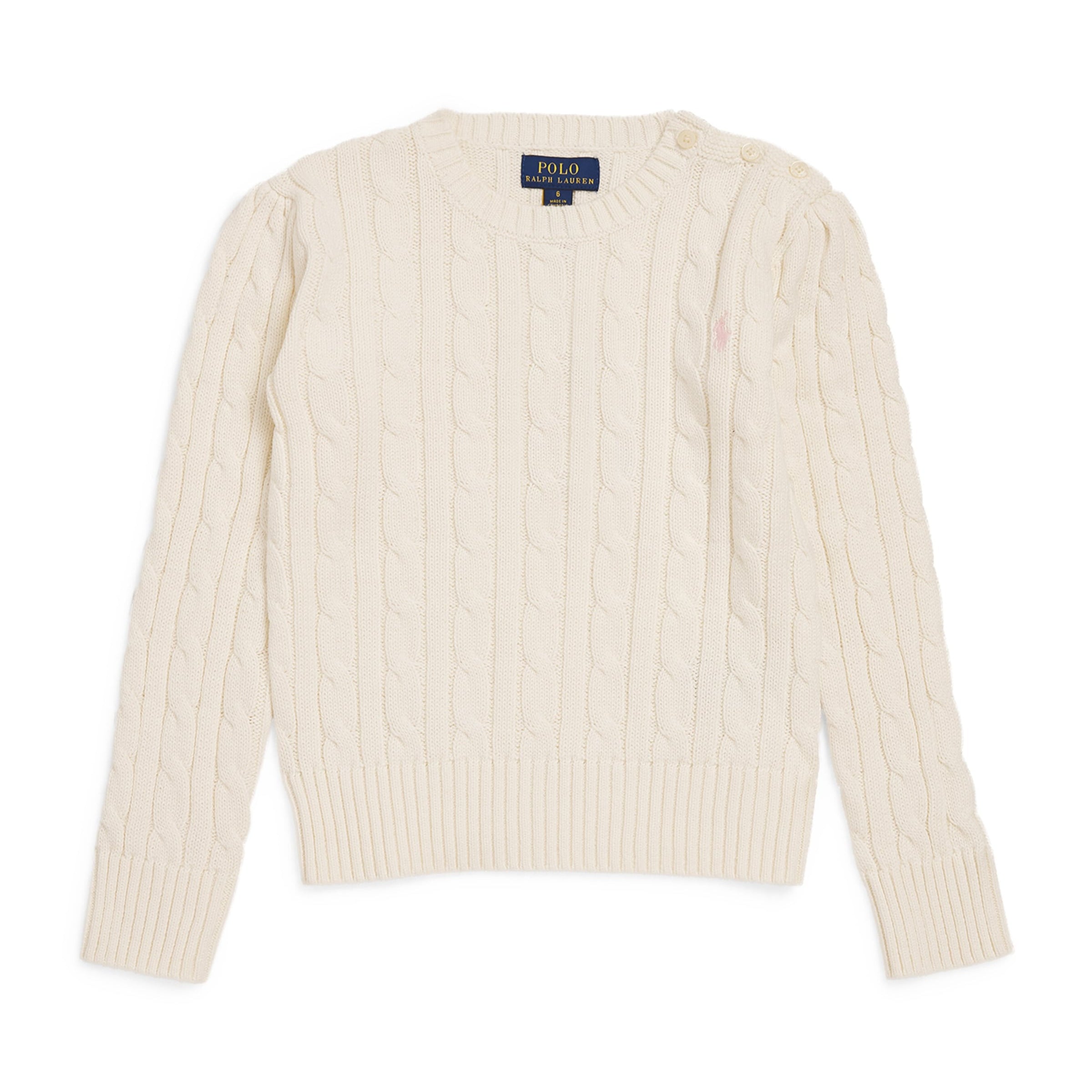 Ralph Lauren Kids Cotton Cable-Knit Polo Pony Sweater (4-6 Years)