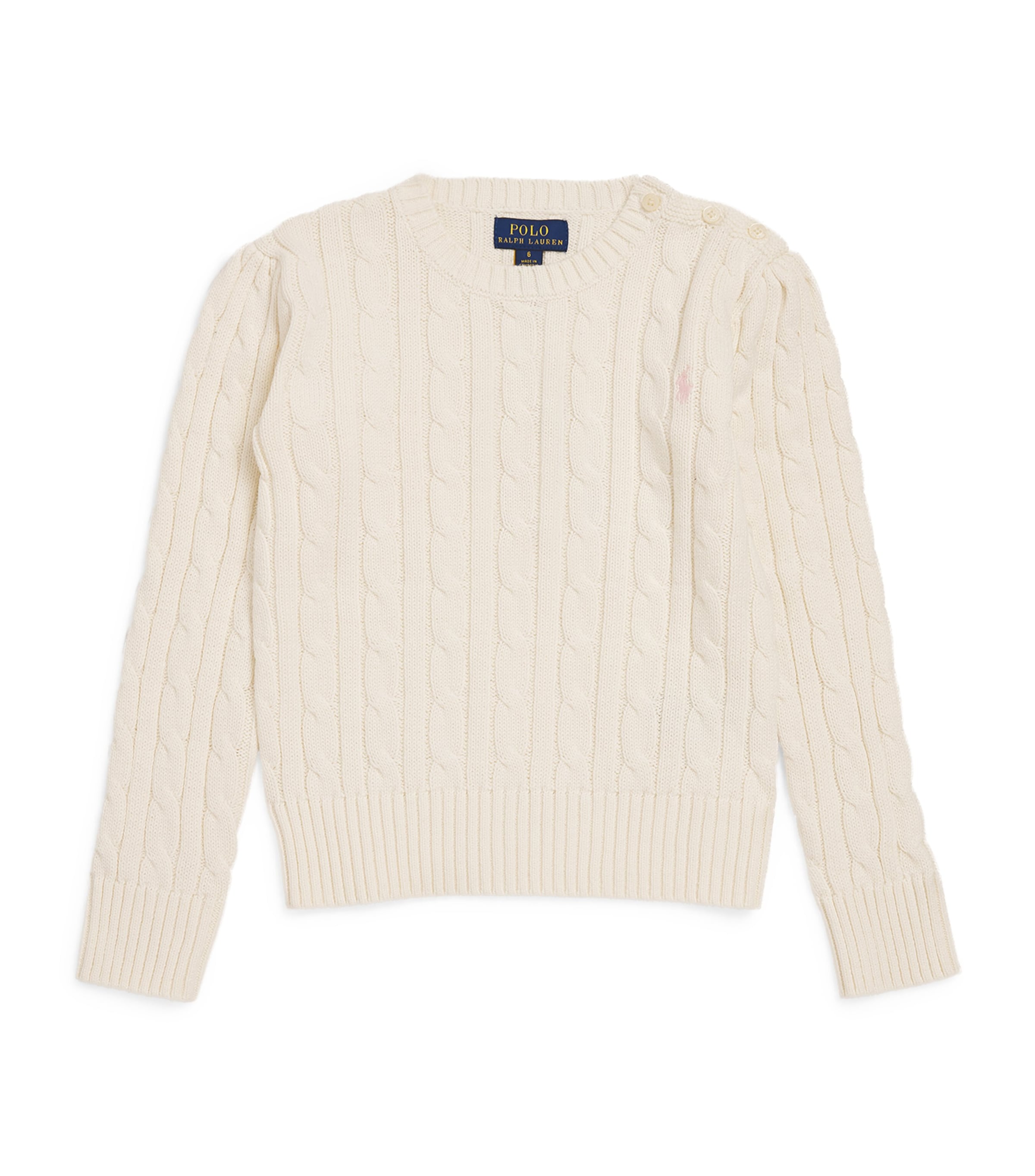 Ralph Lauren Kids Cotton Cable-Knit Polo Pony Sweater (4-6 Years)
