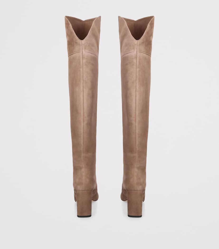 Stuart Weitzman Brown Suede Babette Tubo Over-The-Knee Boots 85