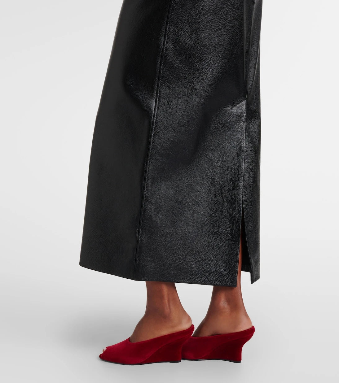 Toteme - Leather midi skirt