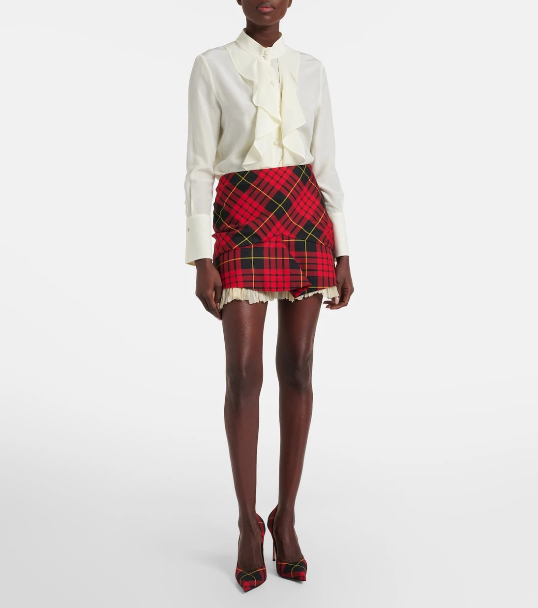 McQueen - MacQueen Tartan ruffled miniskirt
