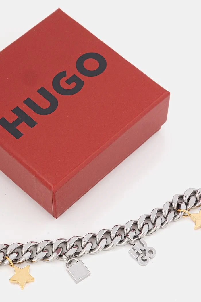 HUGO erkek paslanmaz çelik emaye bileklik E-VALENTINCHARMS-BRA