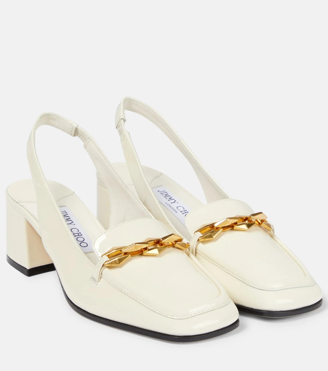 Jimmy Choo - Diamond Tilda 45 patent leather slingback pumps