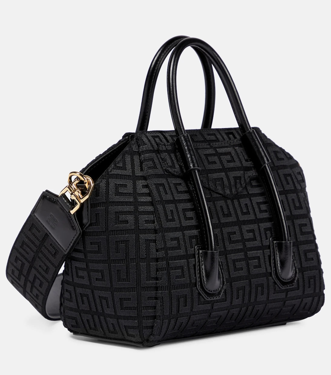 Givenchy - Antigona Lock Mini leather-trimmed bag