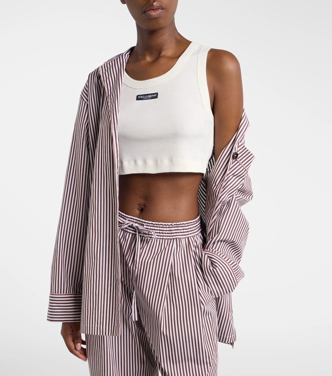 Dolce&Gabbana - Logo cotton jersey crop top