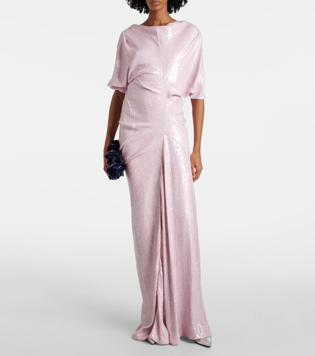 Dries Van Noten - Sequined draped gown