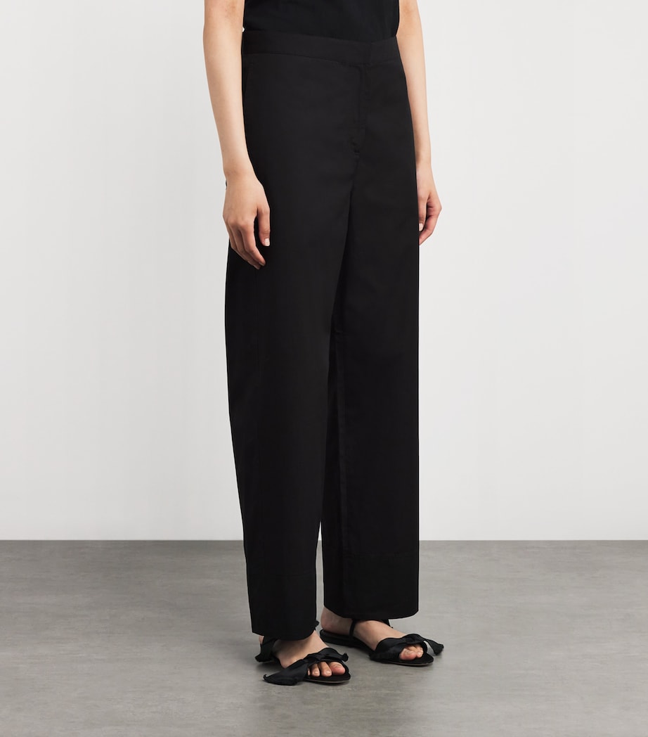 Toteme Black Organic Cotton Twisted Seam Trousers