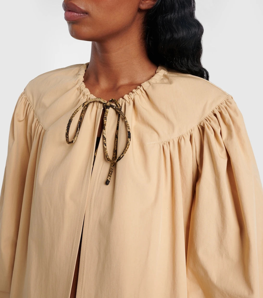 Dries Van Noten - Gathered cotton poplin coat