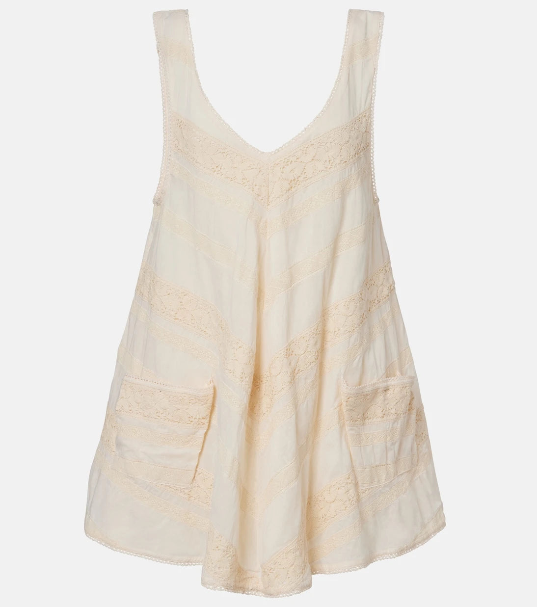 Juliet Dunn - Crochet-trimmed cotton minidress