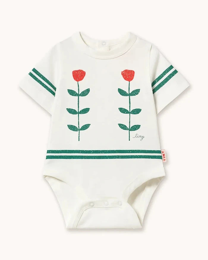 Tinycottons Kırmızı Güller Grafik Bebek Body