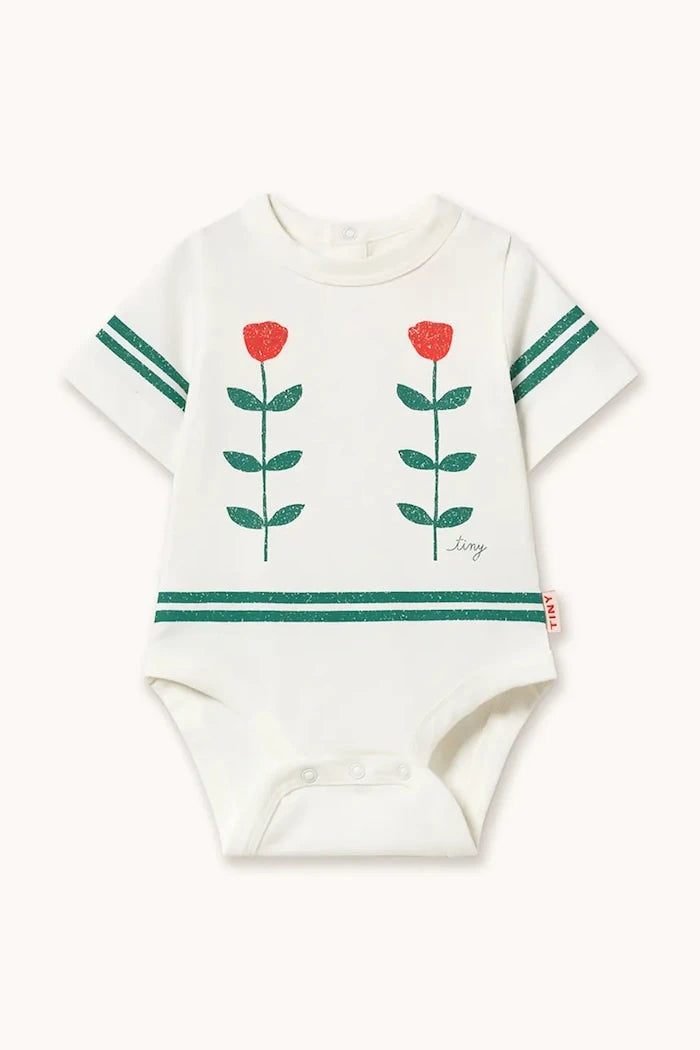Tinycottons Kırmızı Güller Grafik Bebek Body