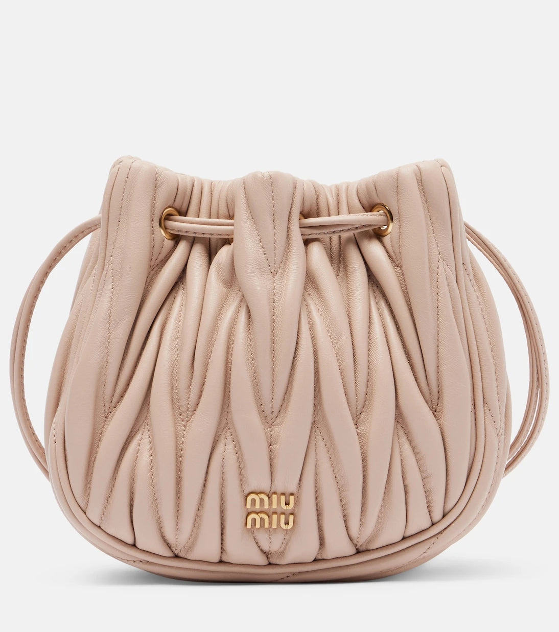 Miu Miu - Matelassé leather bucket bag