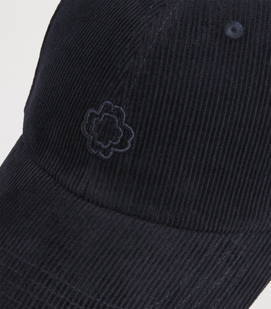 Blue Cotton-Blend Logo Cap