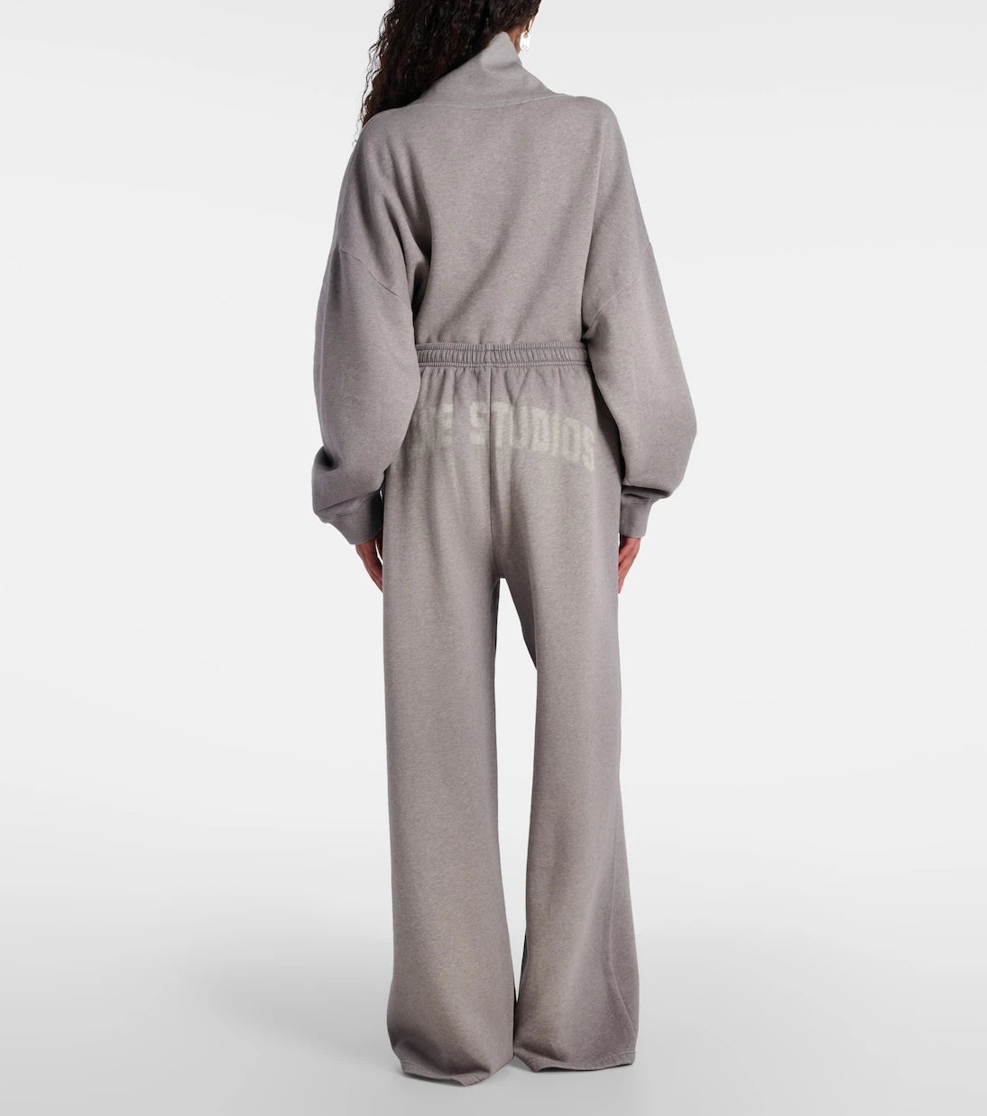 Acne Studios - بنطلون رياضي Felin من القطن الفليس بشعار العلامة