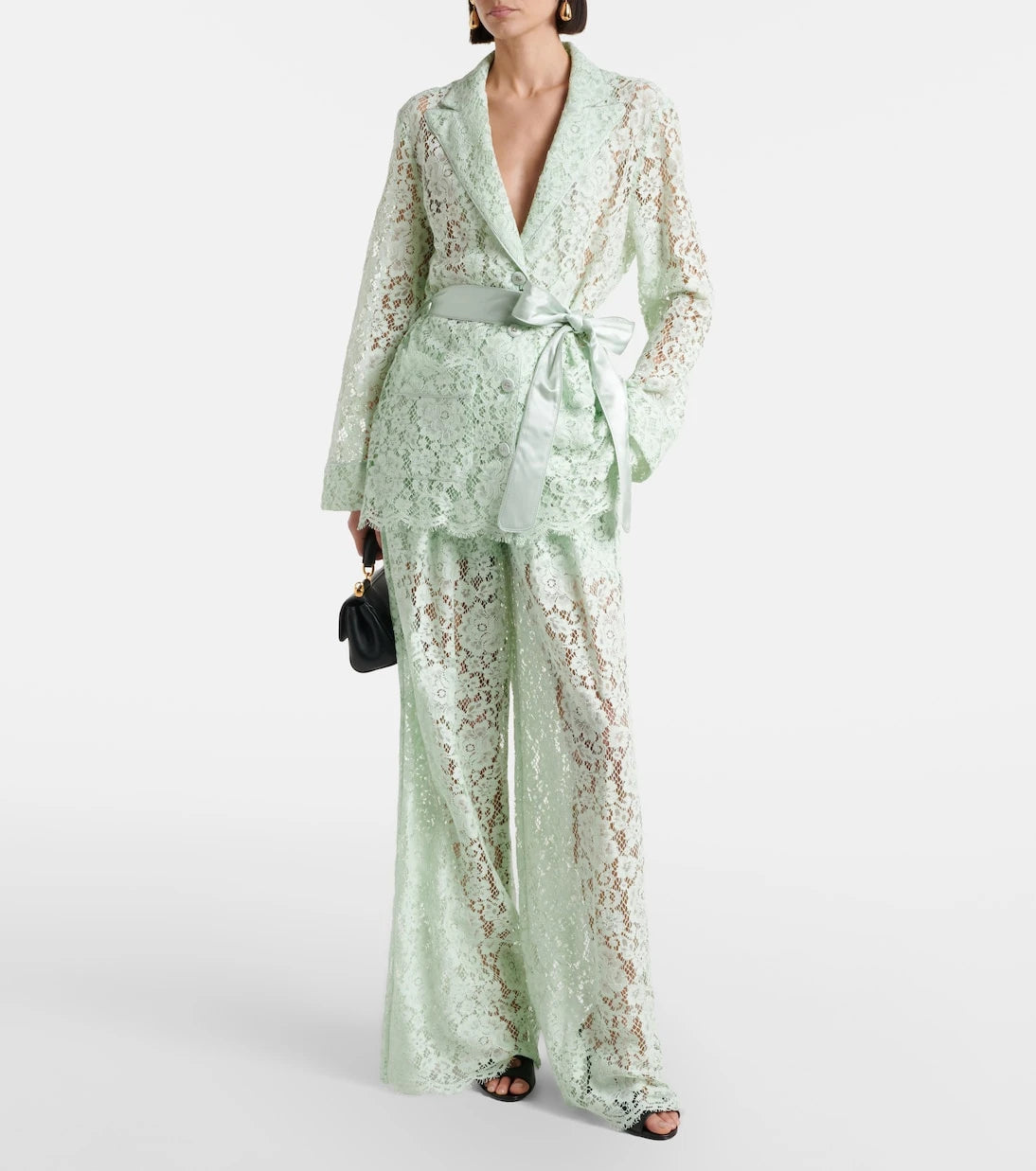 Dolce&Gabbana - Belted lace blazer
