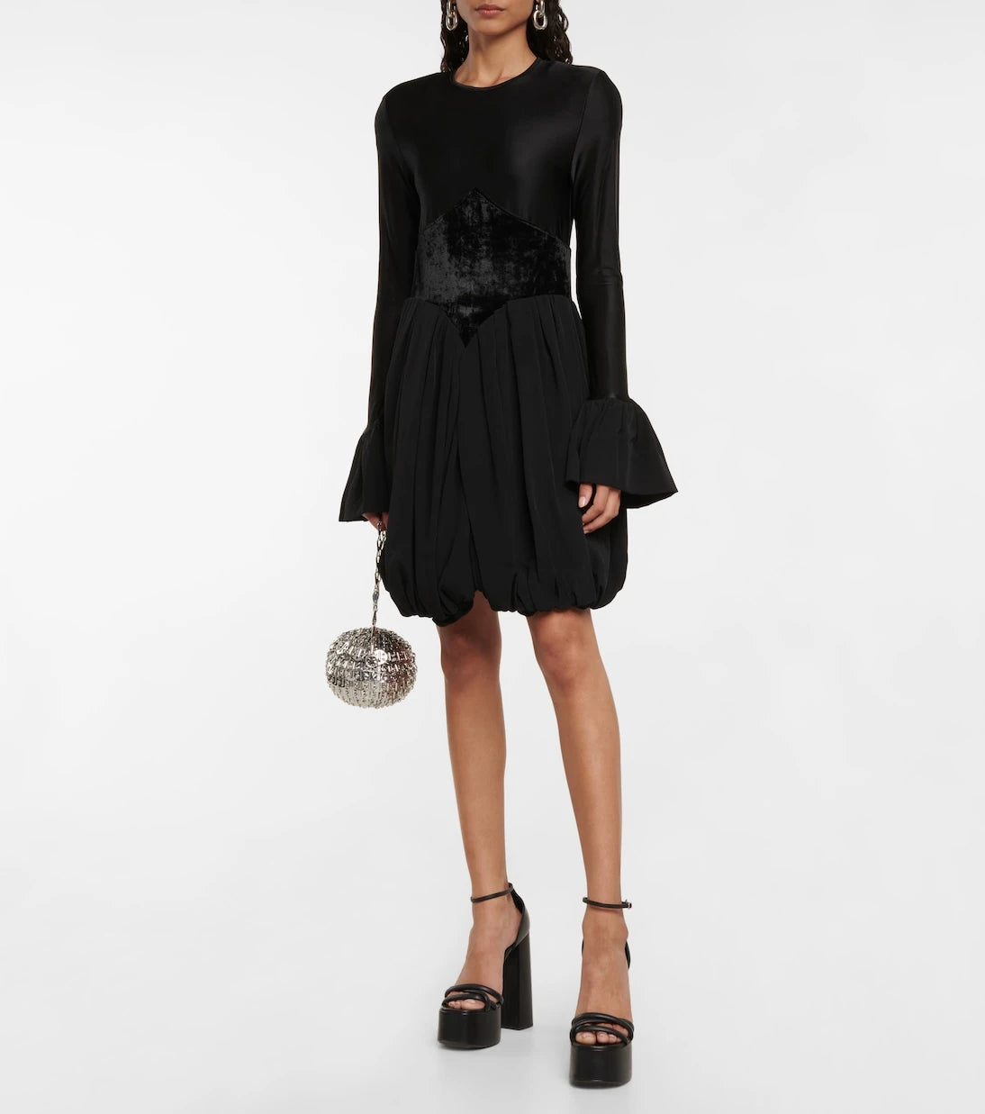 Rabanne - Pleated flared minidress