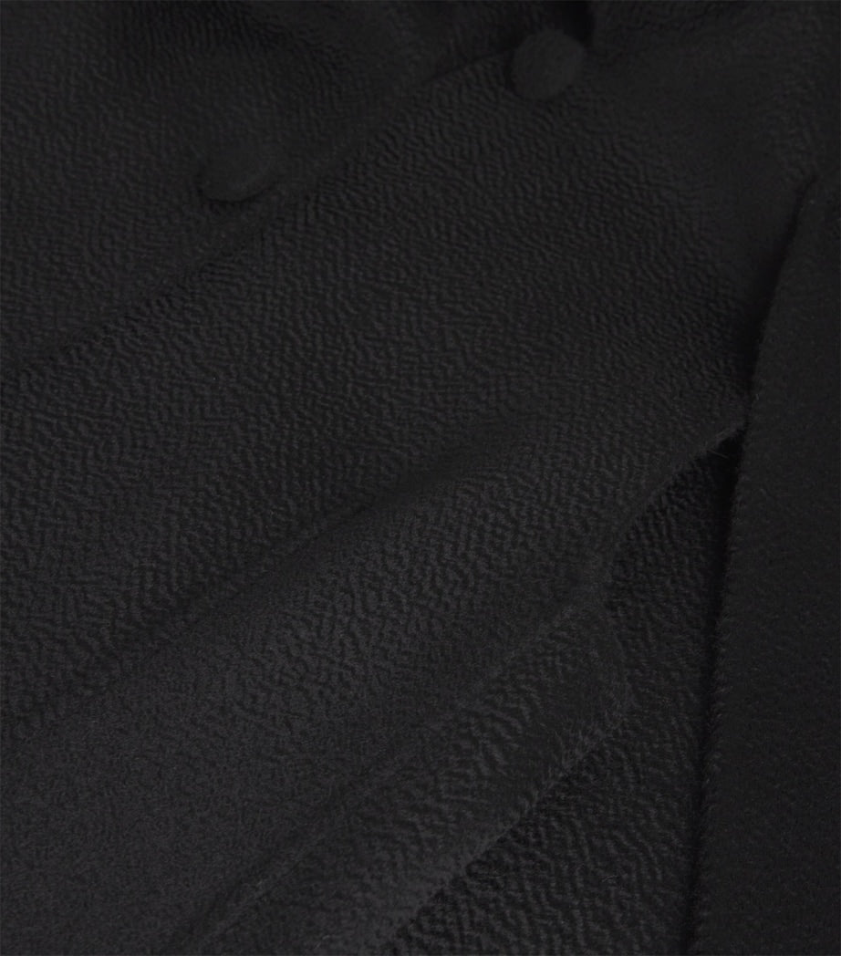 Black Double Cashmere Cape Coat