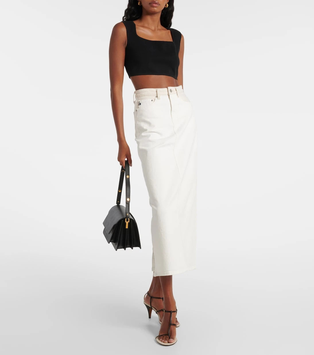 AG Jeans - تنورة جينز متوسطة الطول