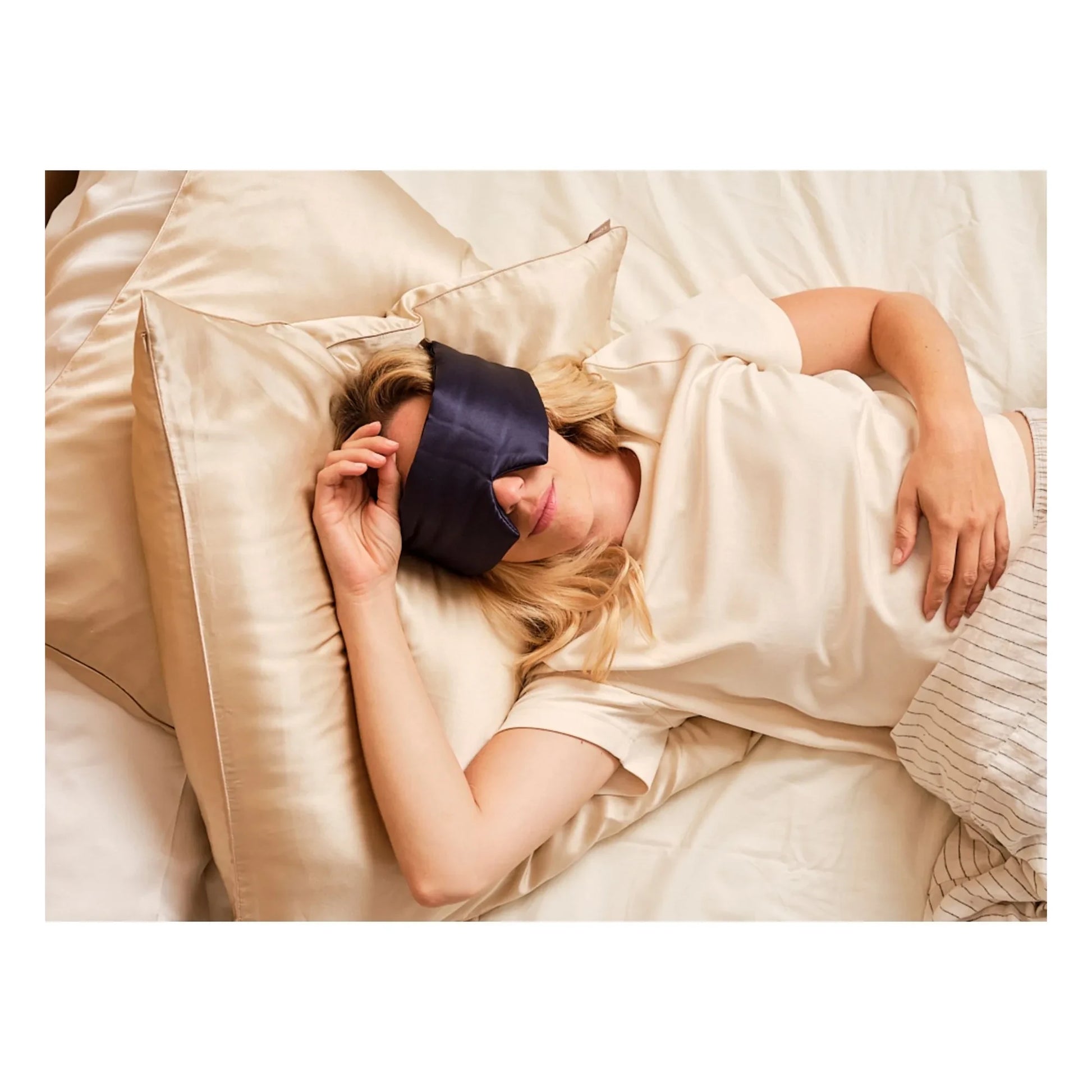 Emily's Pillow - Silk headband night mask  | Midnight blue