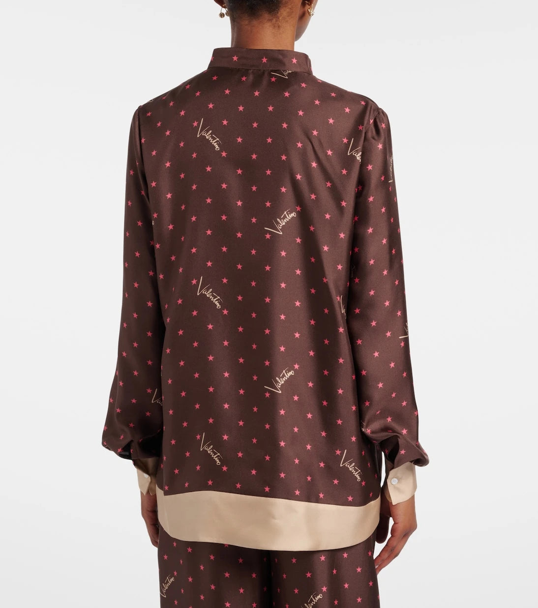 Valentino - Printed silk twill pajama shirt
