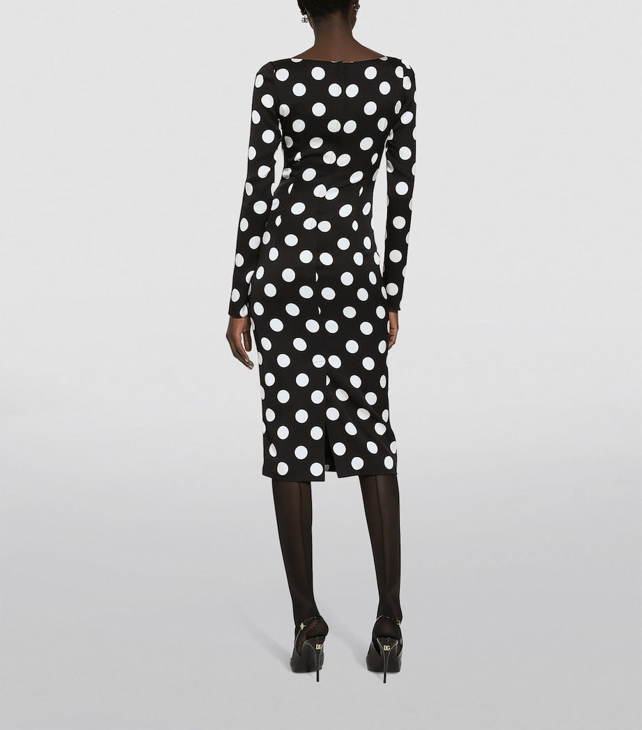 Dolce & Gabbana Multi Silk Polka-Dot Bodycon Dress