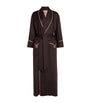 Daniel Hanson Brown Cashmere Silk-Lined Robe