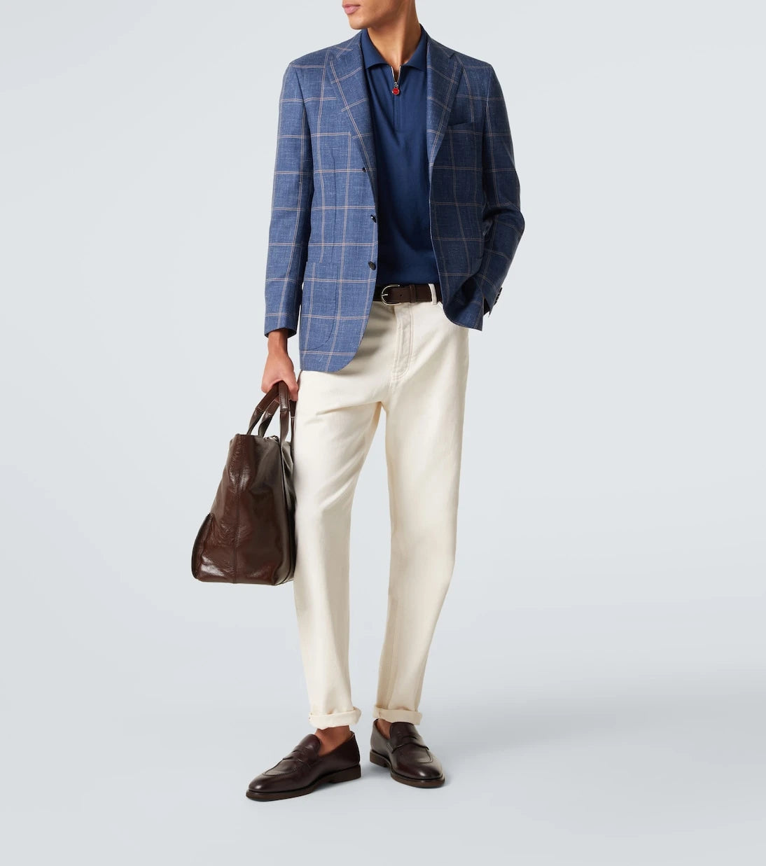 Kiton - Cotton half-zip polo shirt
