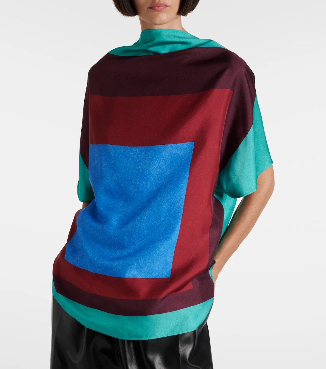 Loewe - Printed silk satin top