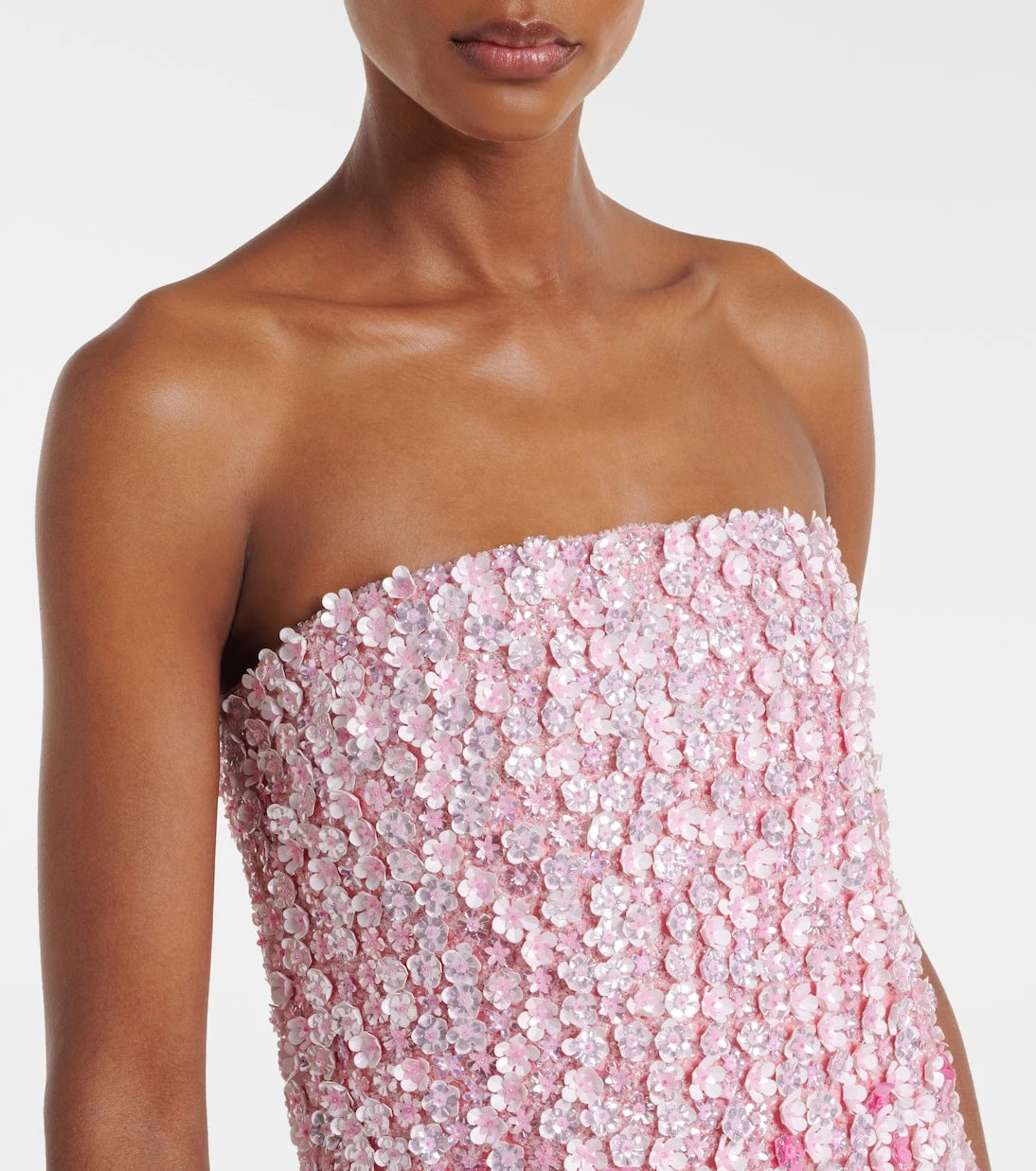 Là Fuori - Floral sequined silk gown