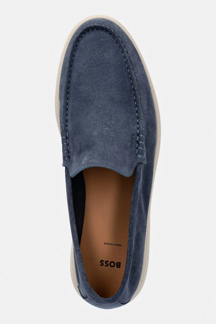 Велурени мокасини BOSS Sienne
