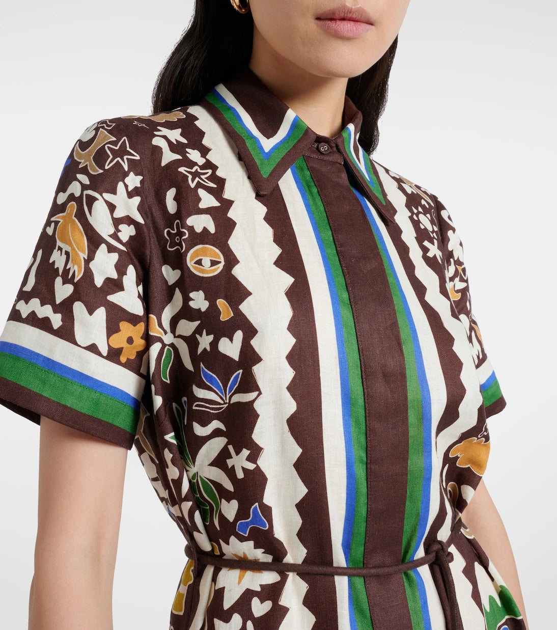 Alémais - Maroc printed linen shirt dress