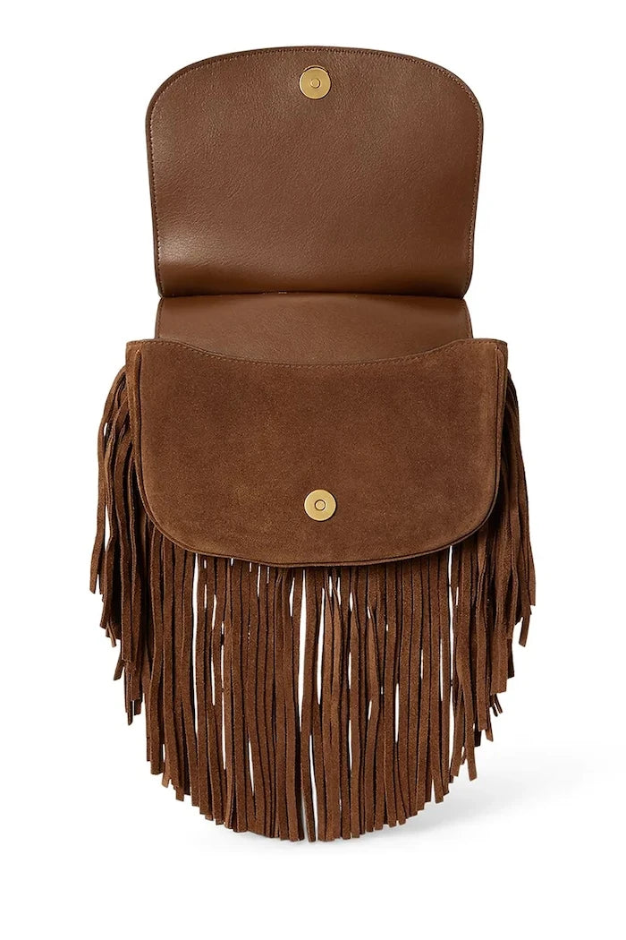 Lauren Ralph Lauren kadın süet crossbody çanta