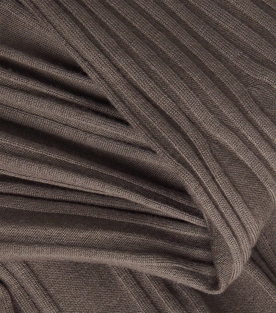 Brown Wool Ribbed Skirt