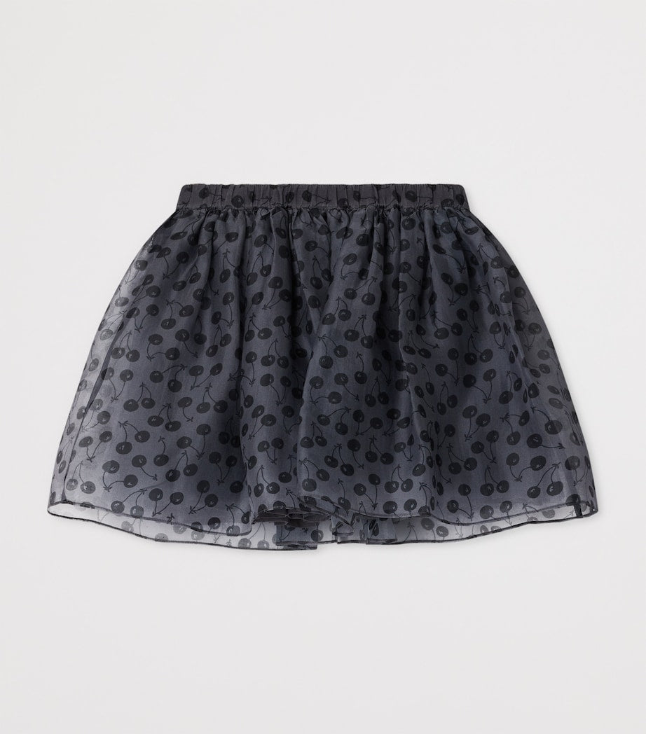 Silk Organza Cherry Print Suzon Skirt (4-8 Years)