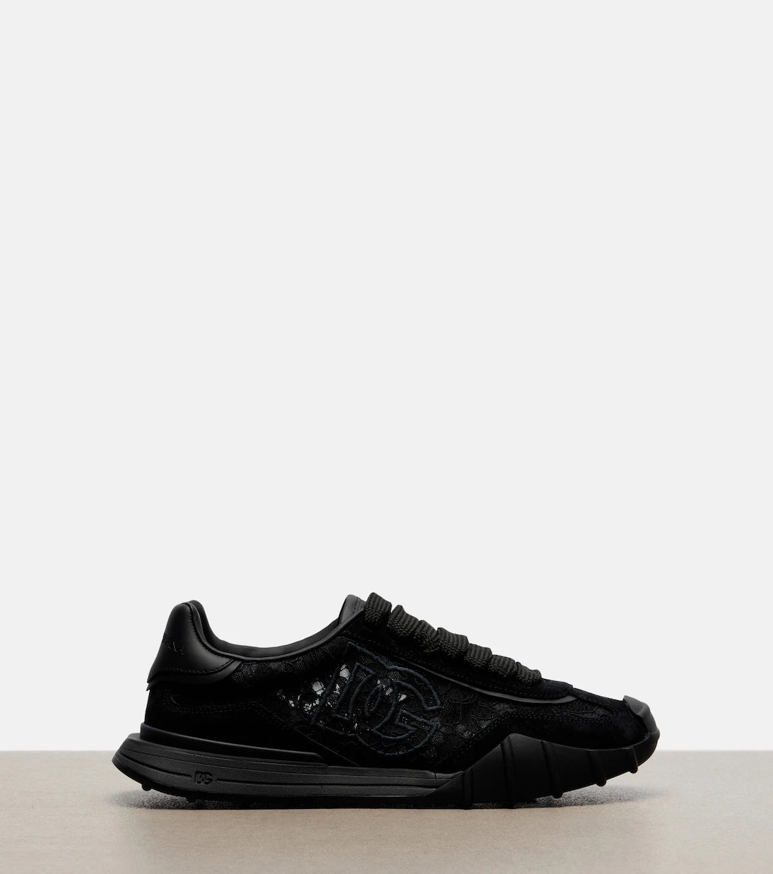Dolce&Gabbana - Runner leather-trimmed lace sneakers