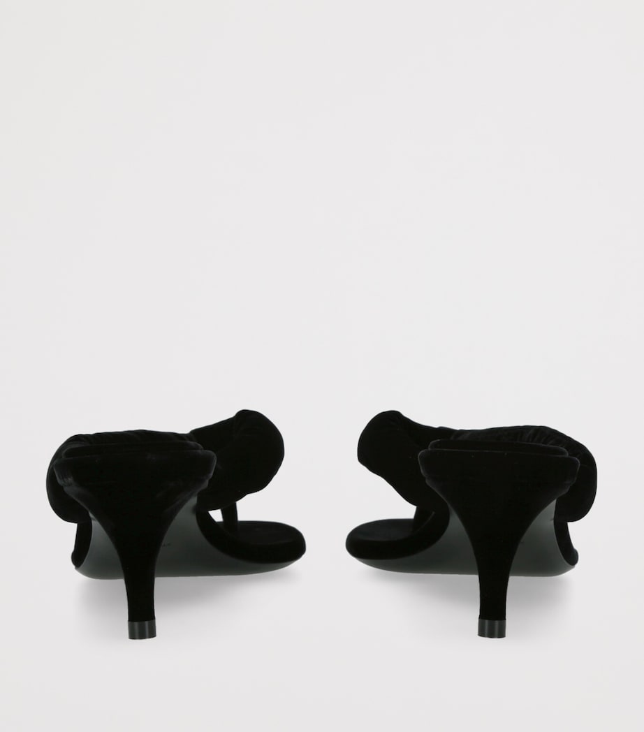 Alaïa Black Velvet Thong Sandals 55