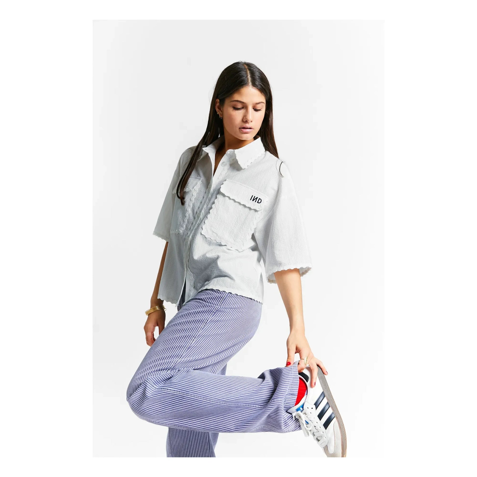 Indee - Suraya Stripes Shirt | White