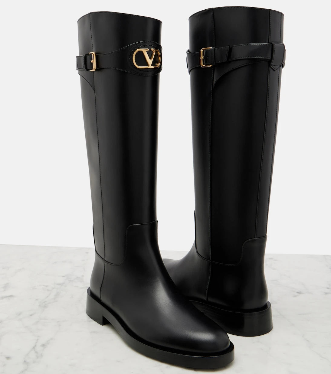 Valentino Garavani - VLogo leather knee-high boots