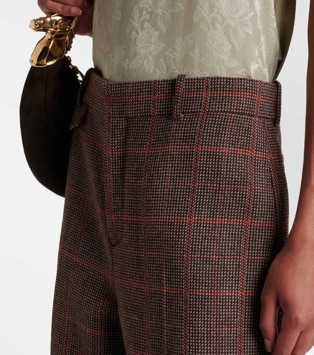 Chloé - Checked high-rise wool flared pants