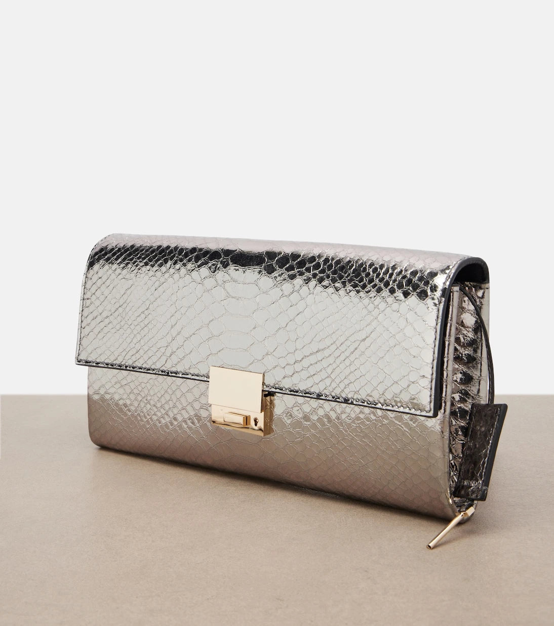 Tom Ford - Jean snake-effect metallic leather clutch