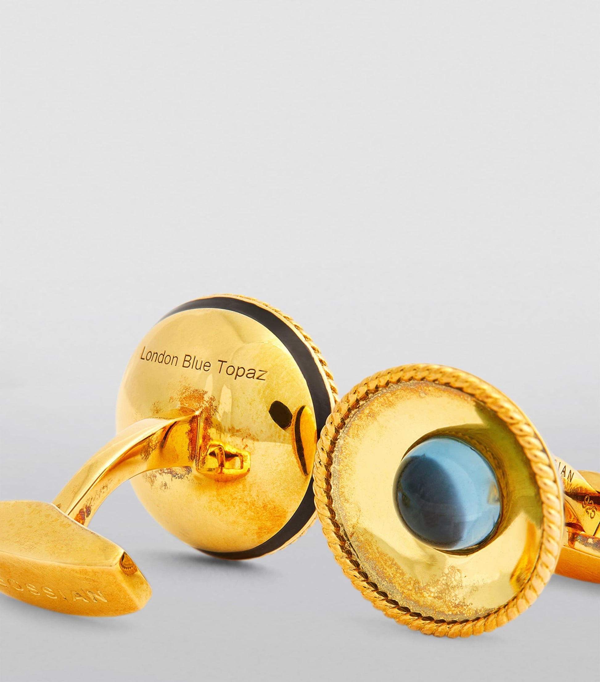 Tateossian Gold-Plated Blue Topaz Cufflinks