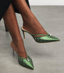 Malone Souliers Green Satin Embellished Marisa Mules