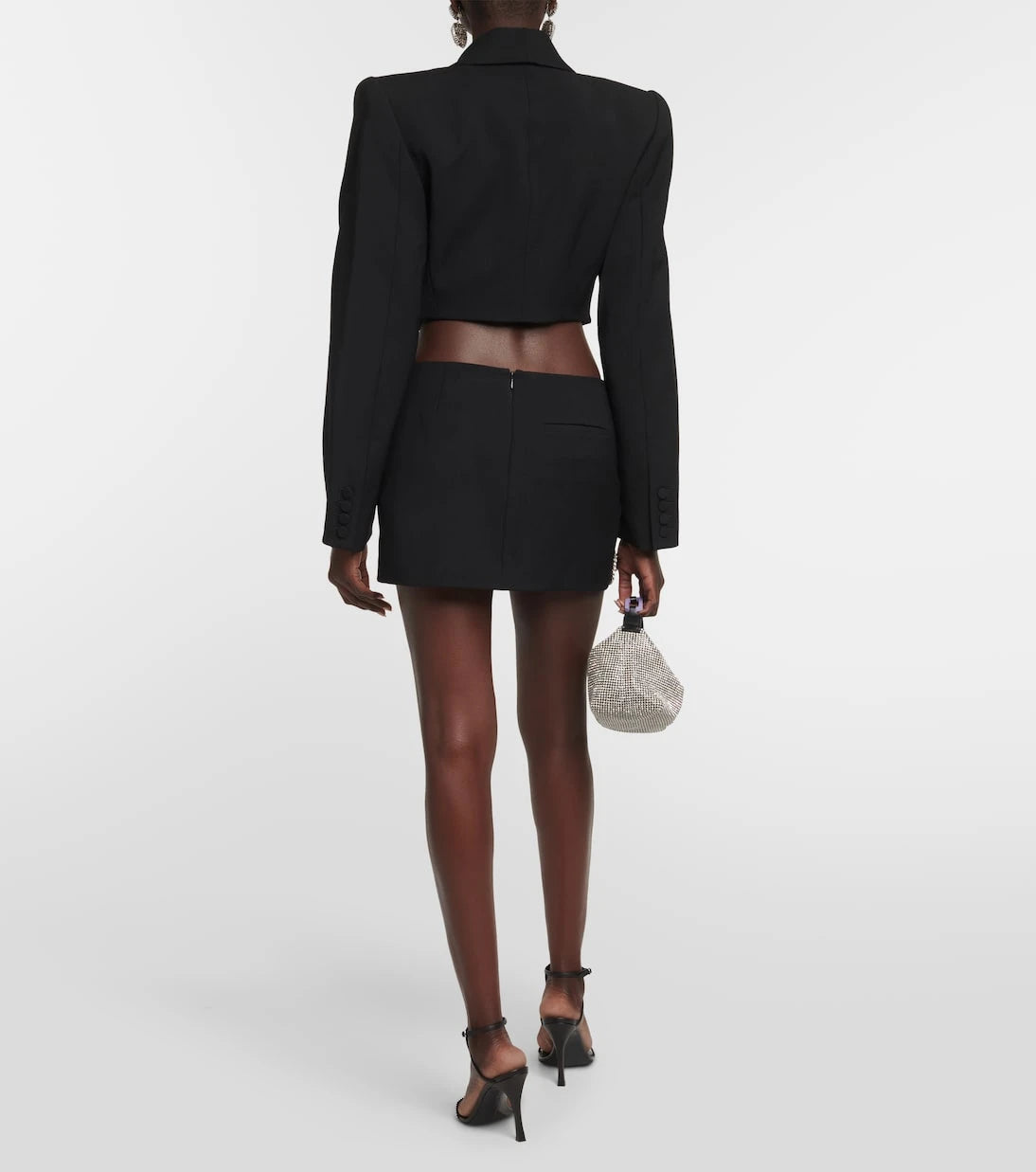 Area - Embellished wool miniskirt