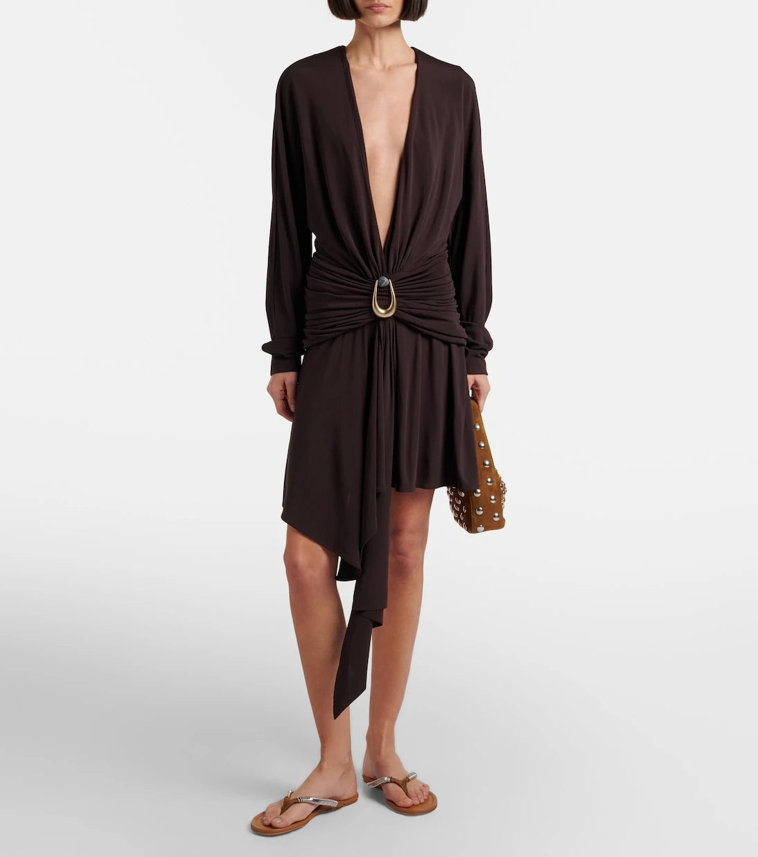 Christopher Esber - Frida embellished suede thong sandals