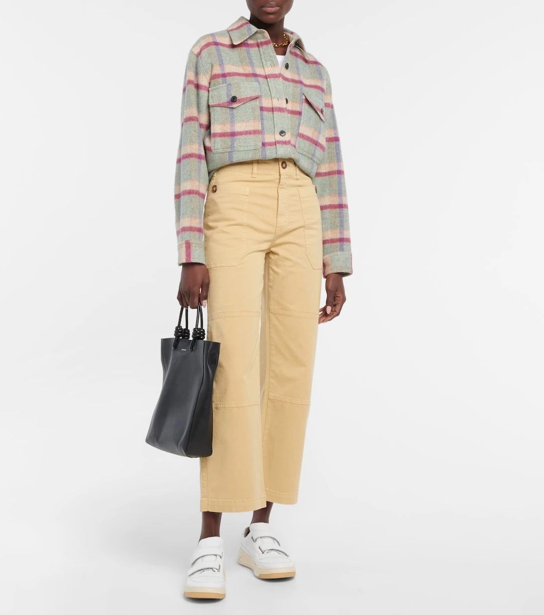 Frame - High-rise cropped cargo pants